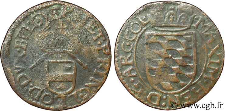 BELGIO - PRINCIPATO VESCOVILE DE LIEGI 1 Liard Principauté de Liège frappée au nom de Maximilien Henri de Bavière (1650-88)  MB 