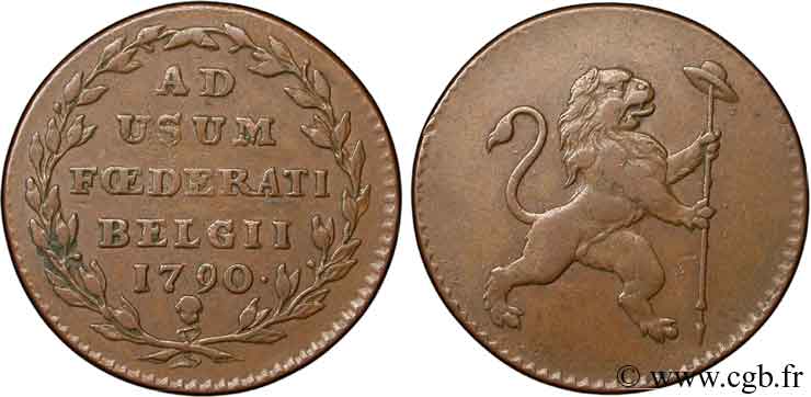 BELGIUM - UNITED BELGIAN STATES 2 Liards Insurrection de 1790 1790 Bruxelles XF 