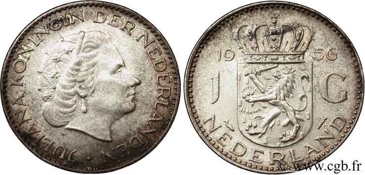 PAESI BASSI 1 Gulden Juliana 1956  BB 