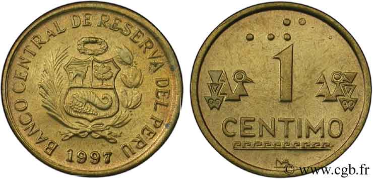 PERU 1 Centimo emblème 1997  MS 