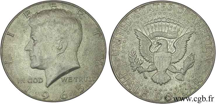 STATI UNITI D AMERICA 1/2 Dollar Kennedy 1965 Philadelphie SPL 