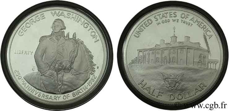 UNITED STATES OF AMERICA 1/2 Dollar BE 250e anniversaire de la naissance de George Washington 1982 Denver MS 