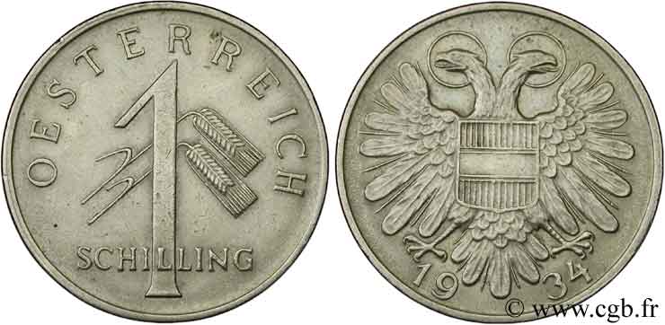 AUSTRIA 1 Schilling aigle bicéphale 1934  q.SPL 