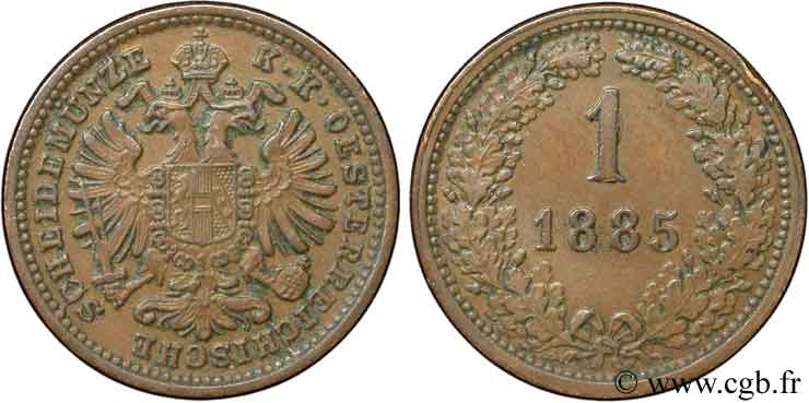 AUSTRIA 1 Kreuzer 1885 Vienne SPL 