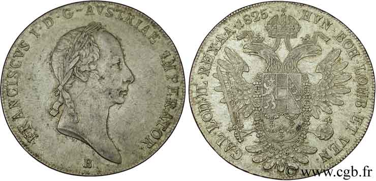 AUSTRIA 1 Thaler François II / aigle bicéphale 1825 Kremnitz - B AU 