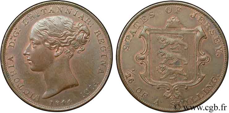 JERSEY 1/26 Shilling Reine Victoria / armes du Baillage de Jersey 1844  SPL 