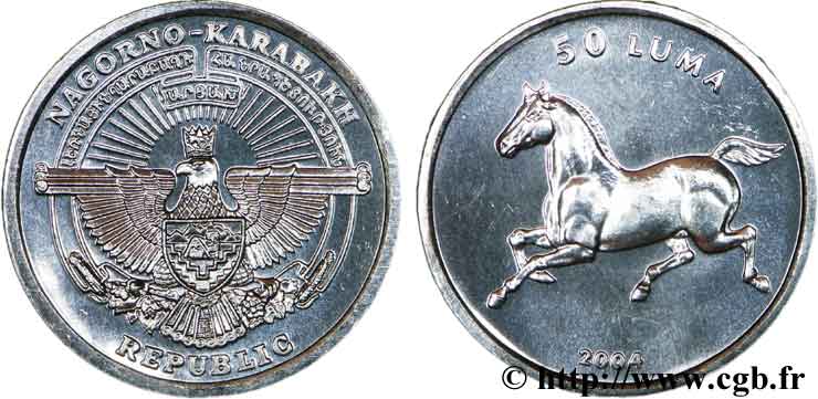 NAGORNO KARABAKH 50 Luma emblème national / cheval 2004  MS 