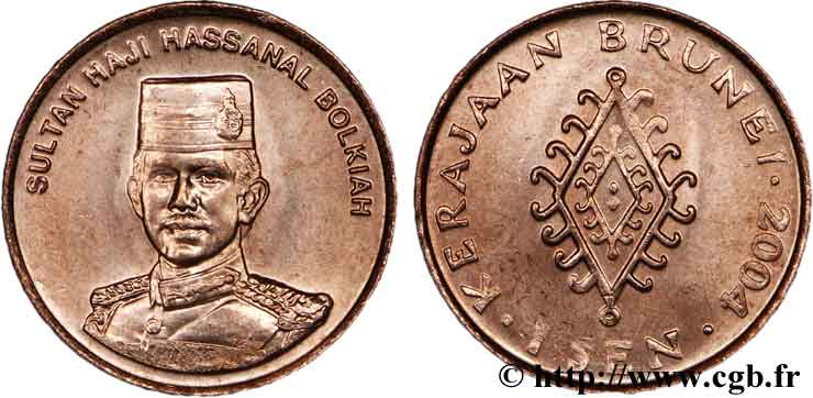 BRUNEI 1 Sen Sultan Hassanal Bolkiah I 2004  MS 