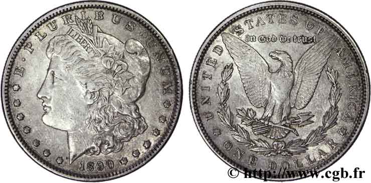 ÉTATS-UNIS D AMÉRIQUE 1 Dollar type Morgan 1890 Philadelphie TTB 
