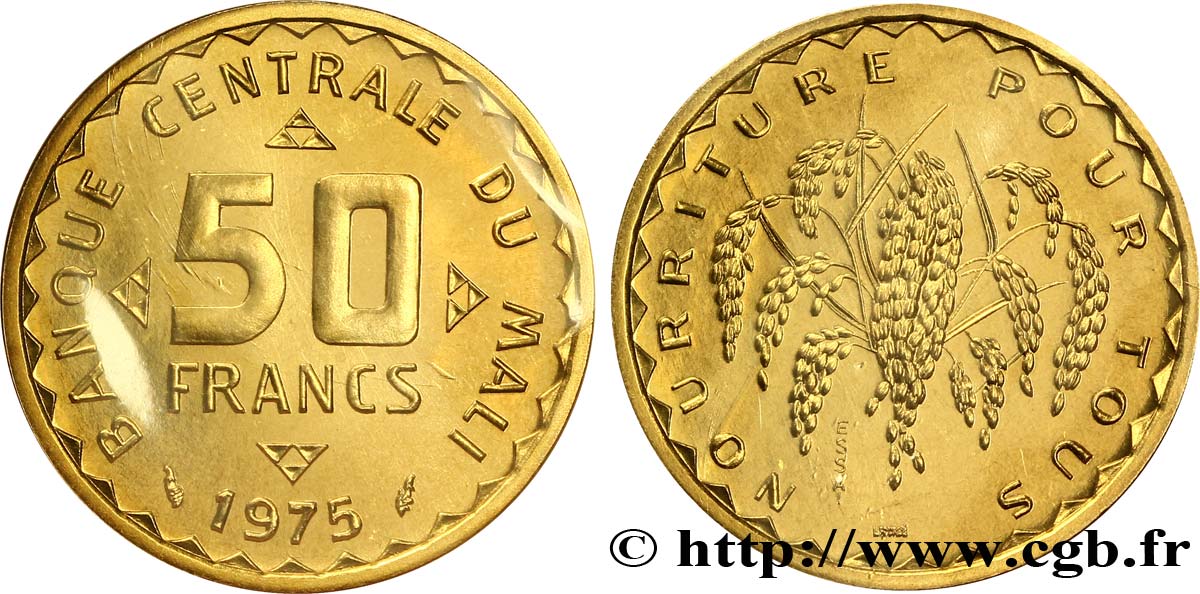 MALí Essai de 50 Francs plant de mil 1975 Paris FDC 