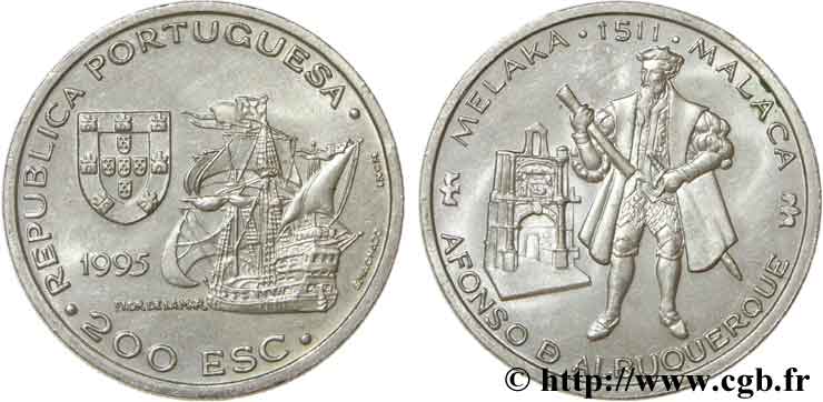PORTUGAL 200 Escudos Alfonso de Albuquerque, Malacca 1511 1995  EBC 