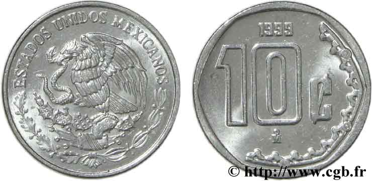 MEXIKO 10 Centavos aigle 1999 Mexico fST 