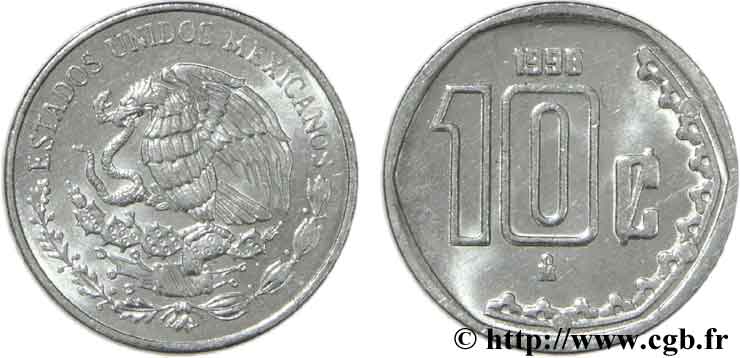 MEXICO 10 Centavos aigle 1998 Mexico MS 