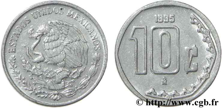 MEXICO 10 Centavos aigle 1995 Mexico AU 