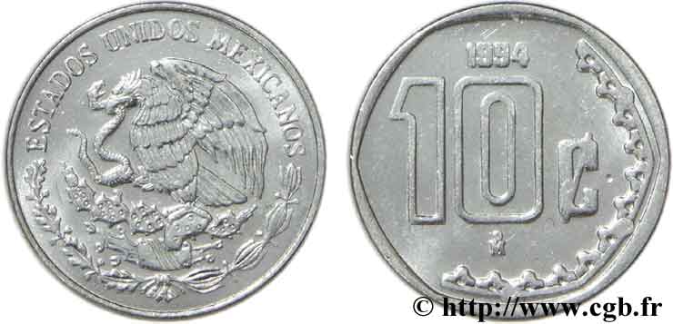 MEXIKO 10 Centavos aigle 1994 Mexico fST 