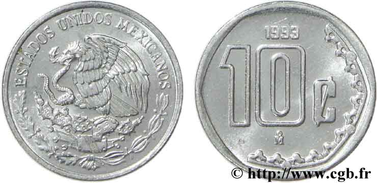 MEXIKO 10 Centavos aigle 1993 Mexico fST 