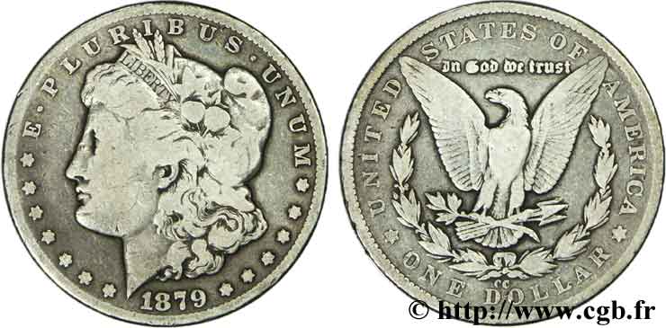 ESTADOS UNIDOS DE AMÉRICA 1 Dollar type Morgan / aigle 1879 Carson City - CC BC 
