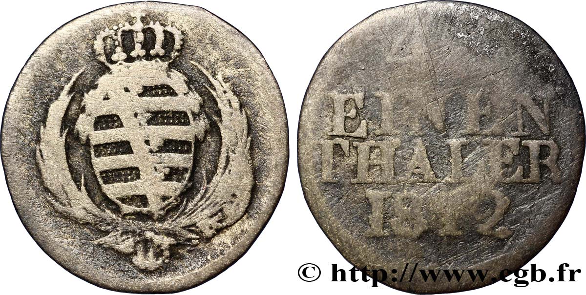 GERMANY - SAXONY 1/48 Thaler Royaume de Saxe 1812  VG 