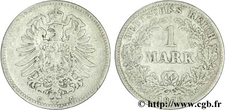 GERMANIA 1 Mark Empire aigle impérial 1876 Francfort - C q.BB 