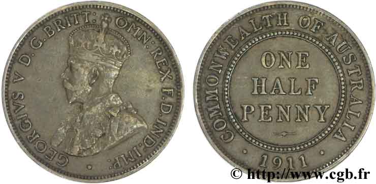 AUSTRALIA 1/2 Penny Georges V 1911 Londres q.SPL 