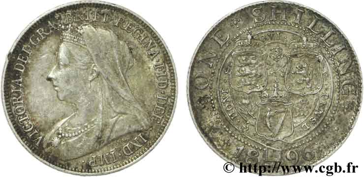 UNITED KINGDOM 1 Shilling Victoria vieille tête  1896  AU 