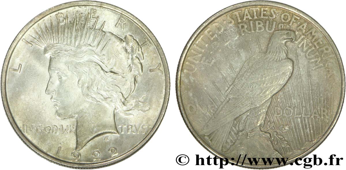 UNITED STATES OF AMERICA 1 Dollar Peace 1922 Philadelphie AU 
