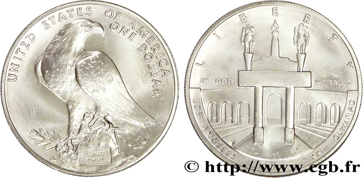 UNITED STATES OF AMERICA 1 Dollar J.O. de Los Angeles 1984 Philadelphie - P MS 