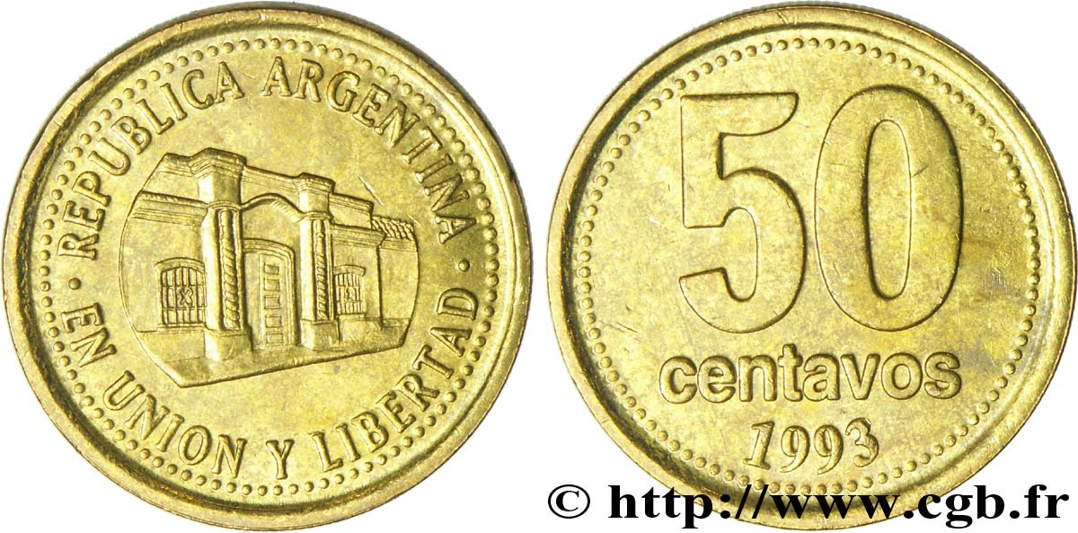 ARGENTINA 50 Centavos Palais provincial de Tucuman 1993  MS 