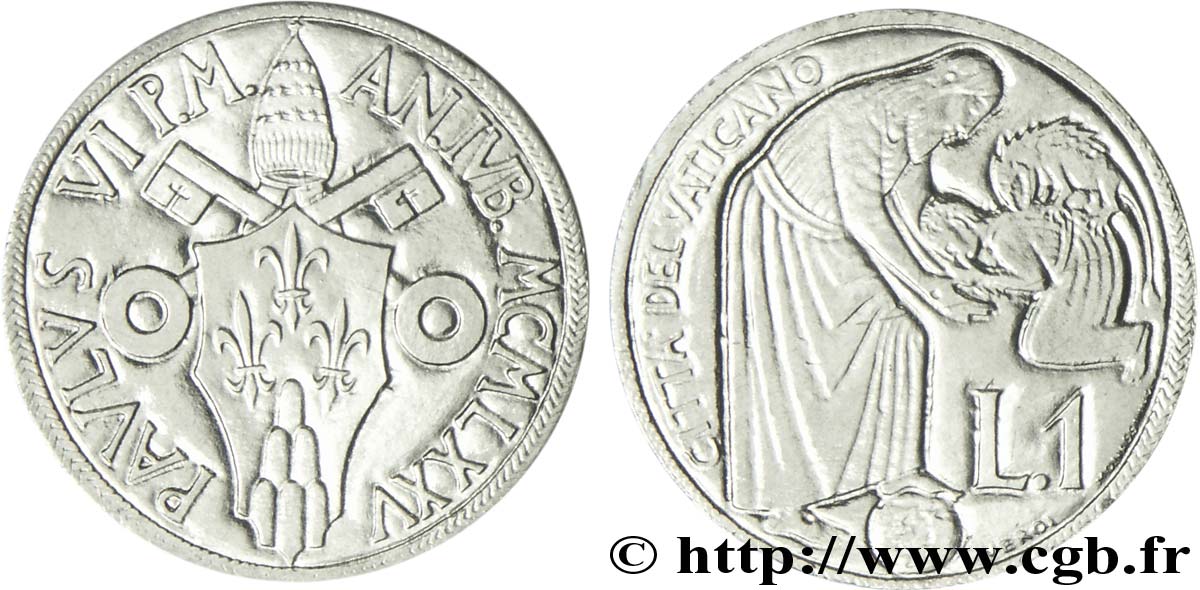 VATICAN AND PAPAL STATES 1 Lire Année Sainte armes 1975 Rome MS 
