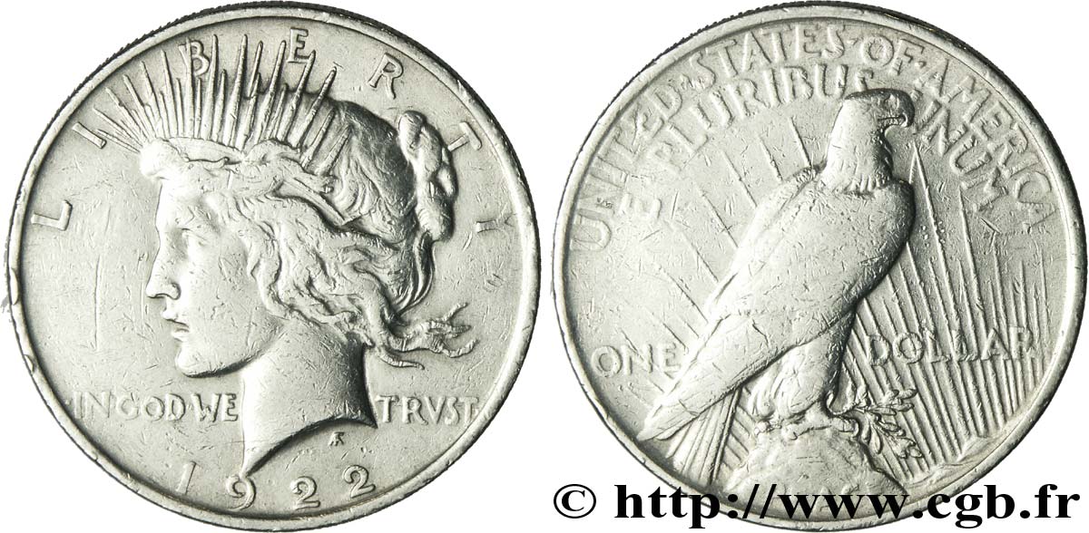 STATI UNITI D AMERICA 1 Dollar Peace 1922 Philadelphie q.BB 