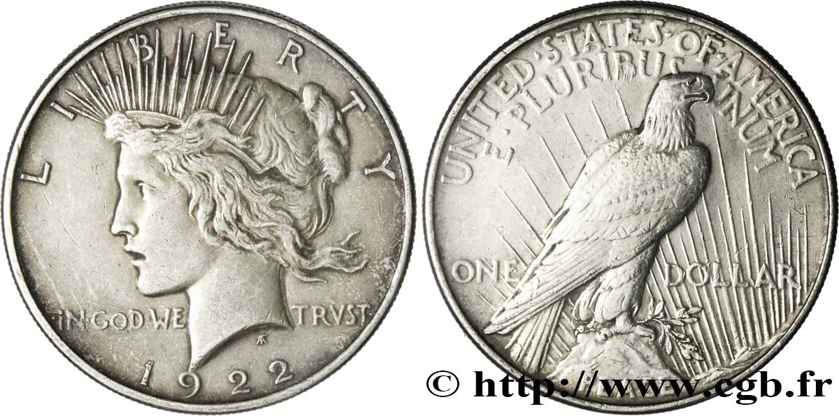 UNITED STATES OF AMERICA 1 Dollar Peace 1922 Philadelphie XF 