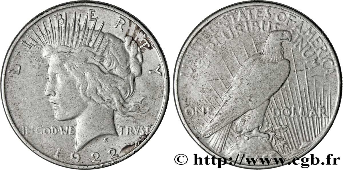 STATI UNITI D AMERICA 1 Dollar type Peace 1922 Denver q.BB 