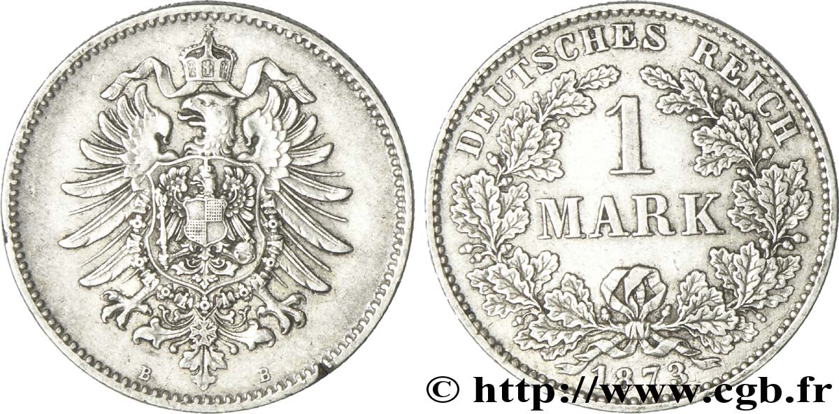 ALEMANIA 1 Mark Empire aigle impérial 1873 Hanovre - B MBC 