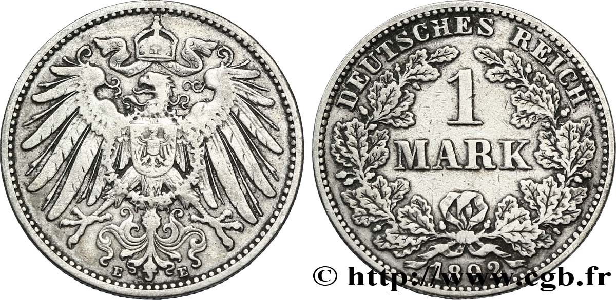 DEUTSCHLAND 1 Mark Empire aigle impérial 2e type 1892 Dresde - E fSS 