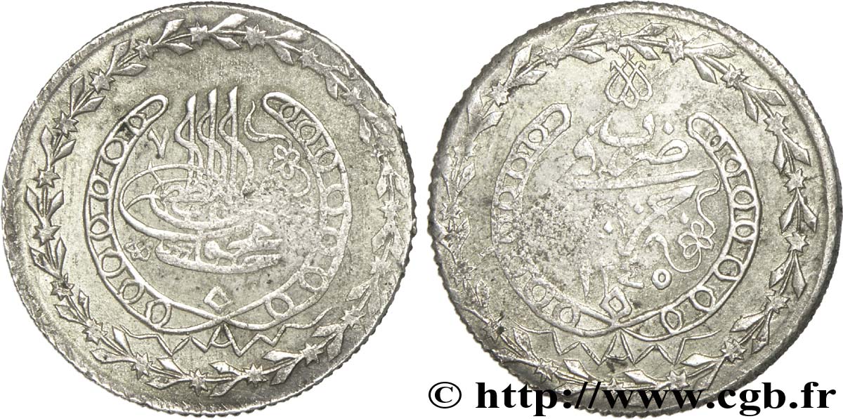 ALGERIA 1 Budju au nom de Mahmud II an H 1245 1829  VF 