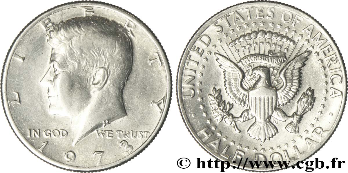 ESTADOS UNIDOS DE AMÉRICA 1/2 Dollar Kennedy 1973 Philadelphie EBC 