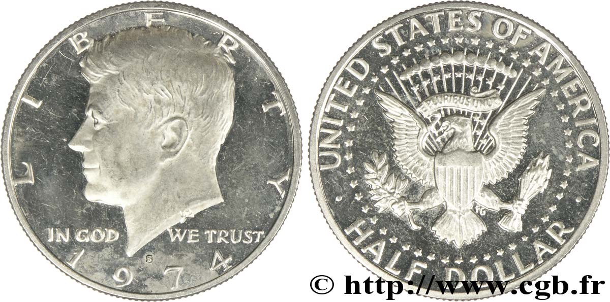ESTADOS UNIDOS DE AMÉRICA 1/2 Dollar BE (Proof) Kennedy 1974 San Francisco - S EBC 