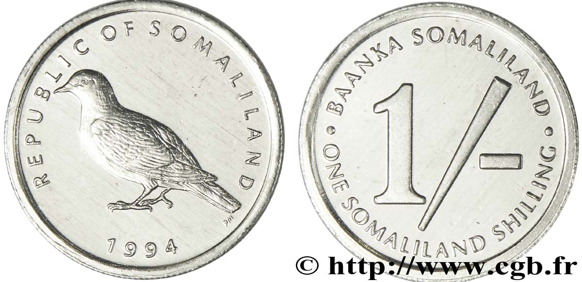 SOMALILAND 1 Shilling oiseau 1994  fST 
