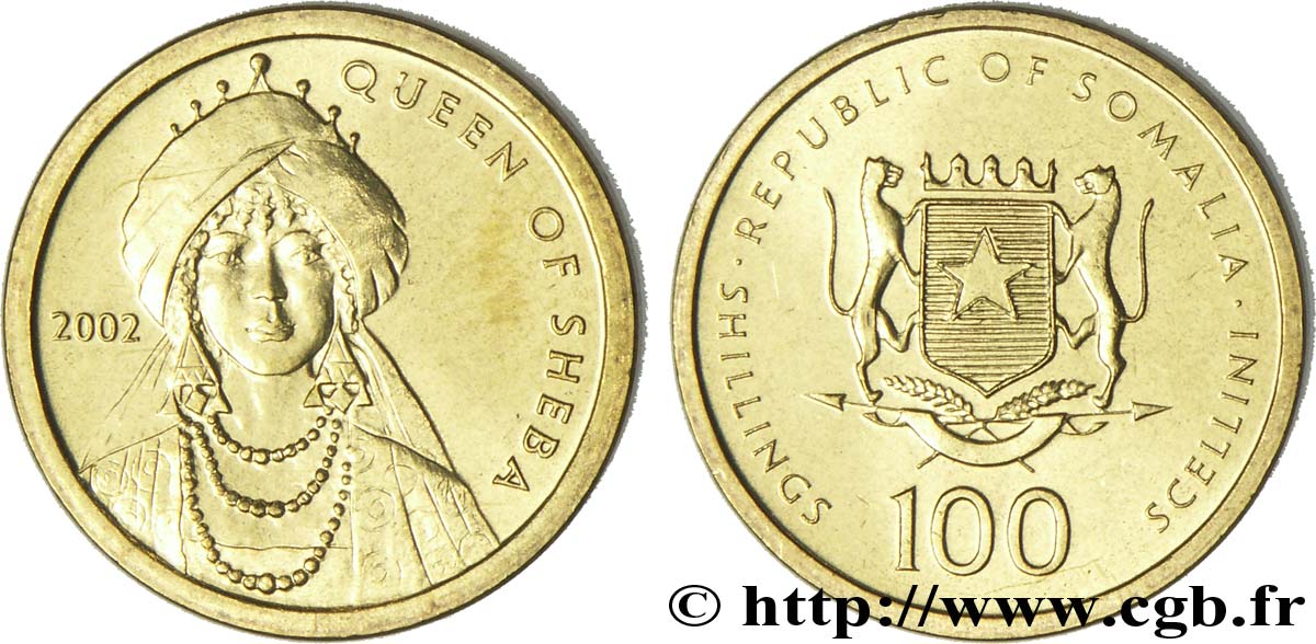 SOMALIA 100 Shillings - 100 Scellini emblème national / la reine de Saba 2002  SC 