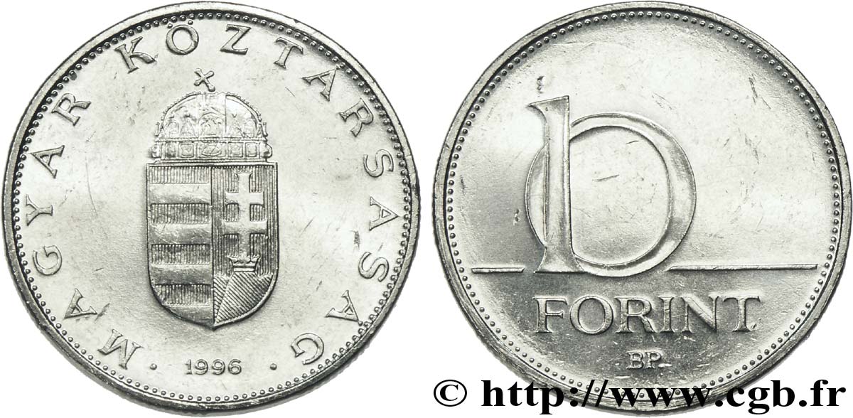 UNGARN 10 Forint armes de la République 1996 Budapest fST 