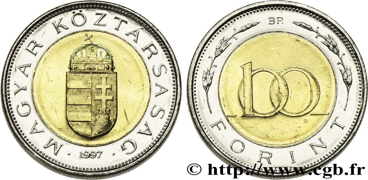 HUNGRíA 100 Forint armes de la Hongrie 1997 Budapest SC 