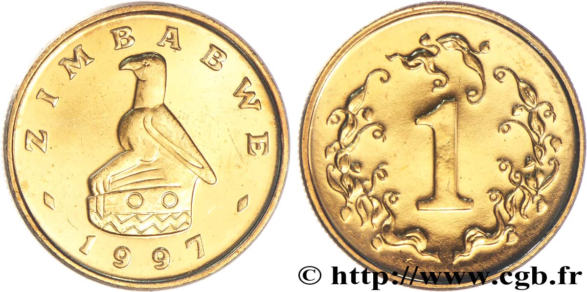 ZIMBABWE 1 Cent emblème à l’aigle 1997  MS 