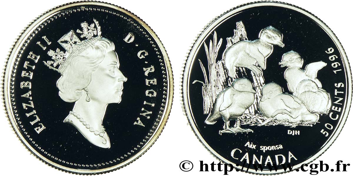 CANADá
 50 Cents proof canards branchus 1996  SC 