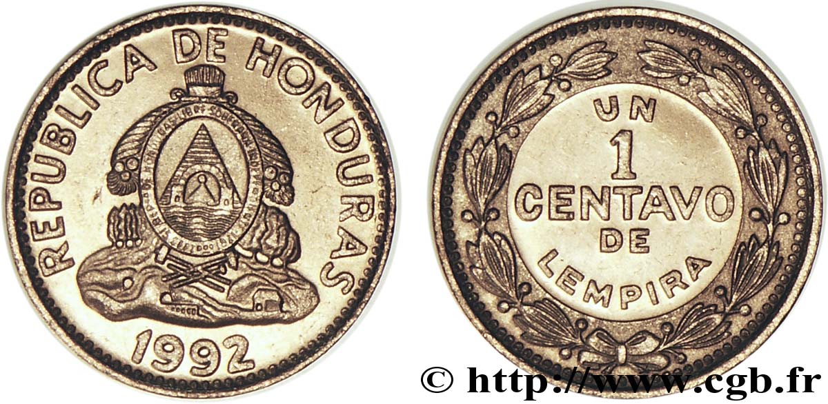 HONDURAS 1 Centavo emblème national 1992  SC 