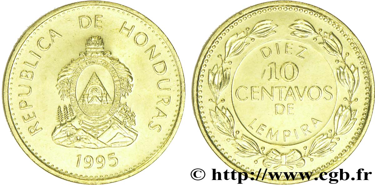HONDURAS 10 Centavos emblème national 1995  fST 