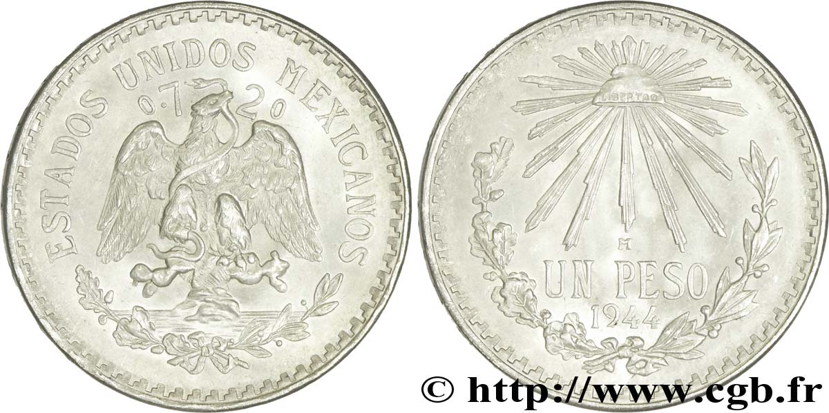 MESSICO 1 Peso 1944 Mexico MS 
