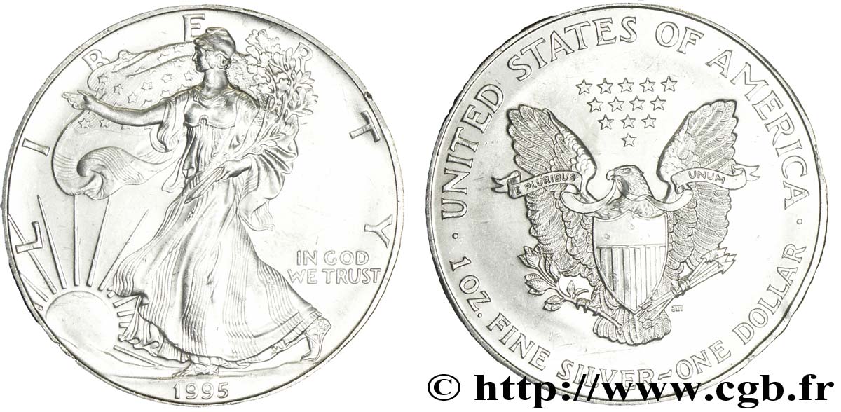 UNITED STATES OF AMERICA 1 Dollar type Silver Eagle 1995 Philadelphie AU 