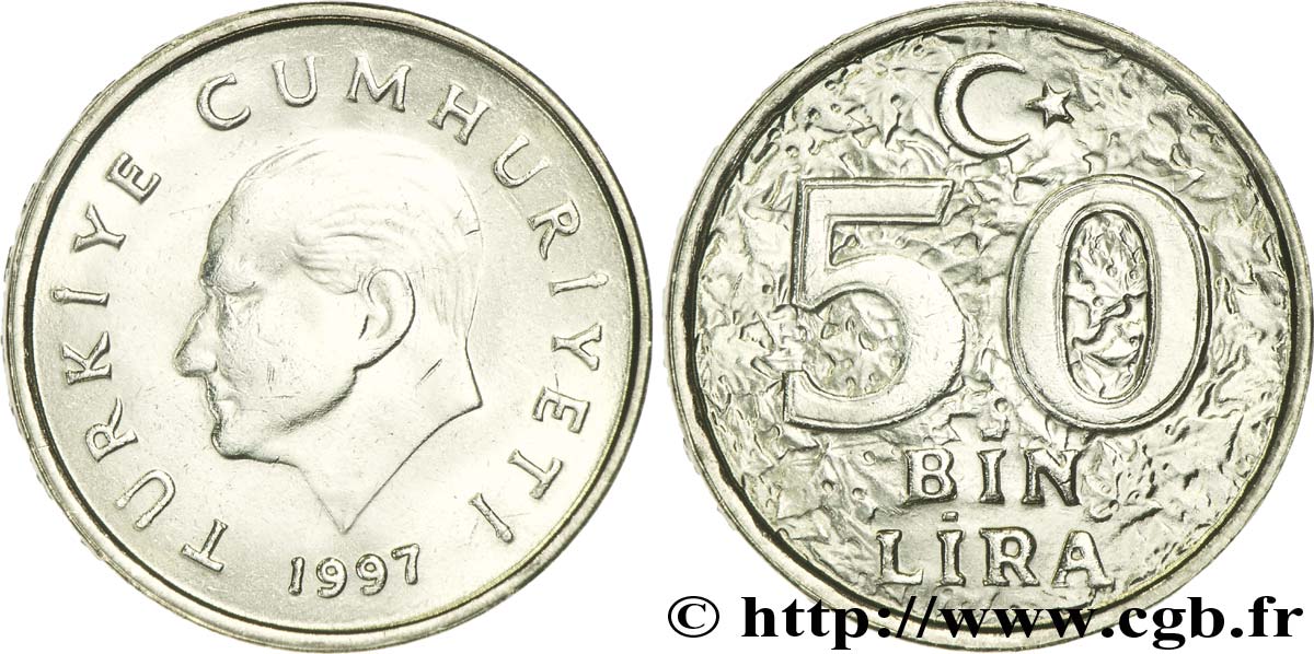 TURQUíA 50.000 Lira Kemal Ataturk 1997  SC 