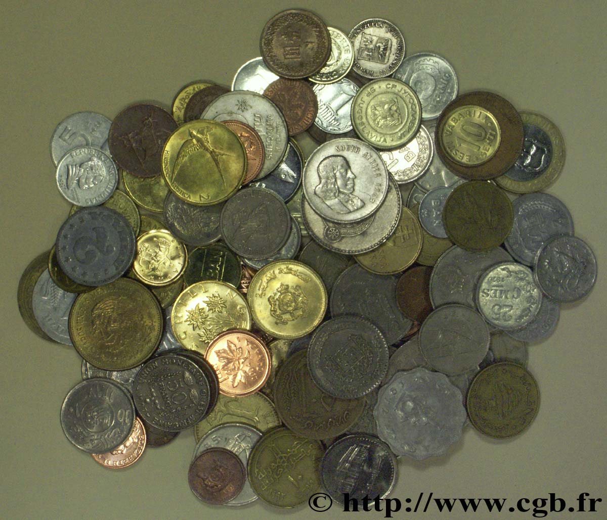 LOTES Lot de 100 monnaies diverses du Monde contemporaines Années diverses  lote 
