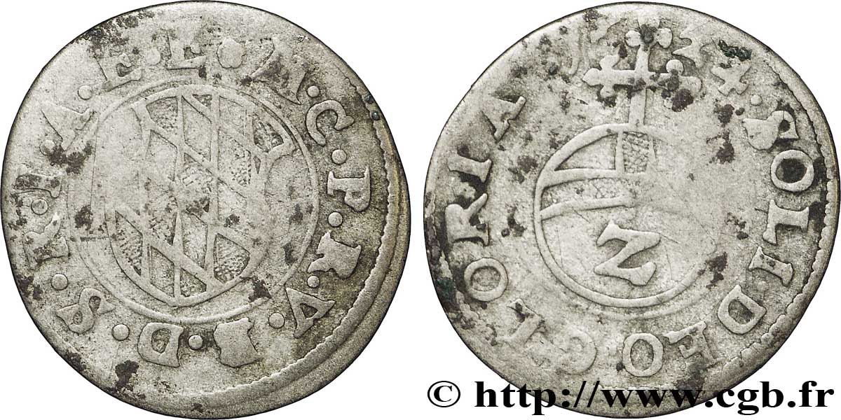 ALEMANIA - BAVIERA 2 Kreuzer (1/2 Batzen) Duché de Bavière, frappe au nom de l’Électeur Maximilien Ier 1624 Munich BC 